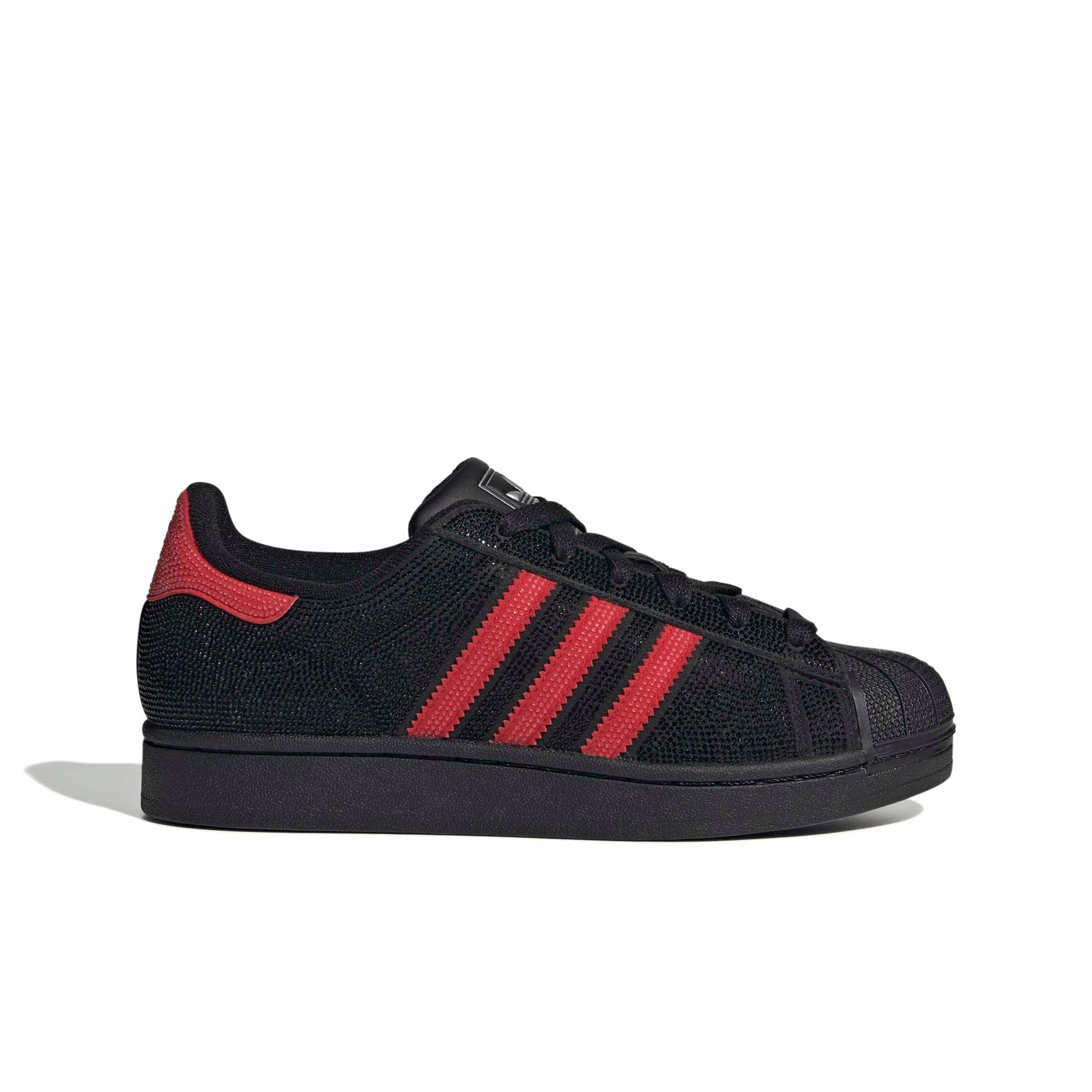 adidas Originals Superstar II "Core Black/Better Scarlet/Silver Metallic" Women's Shoe - BLACK/SCARLET/SILVER